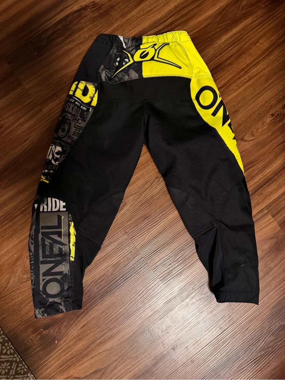 Kids' O’Neal Black & Yellow Motocross Pants and matching shirt